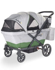 larktale caravan coupe v2 stroller wagon in gray/green left side