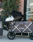 car seat on the caravan stroller wagon