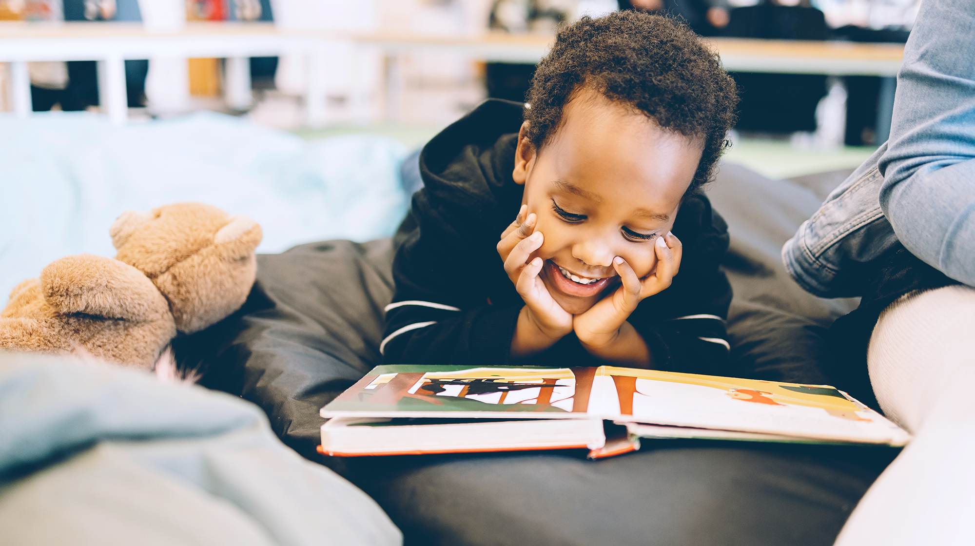 child reading a book