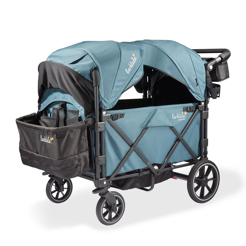 larktale caravan quad 4-seater wagon stroller in seaford blue