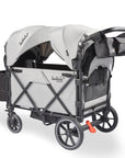 larktale caravan v3 stroller wagon in avalon gray rear angle
