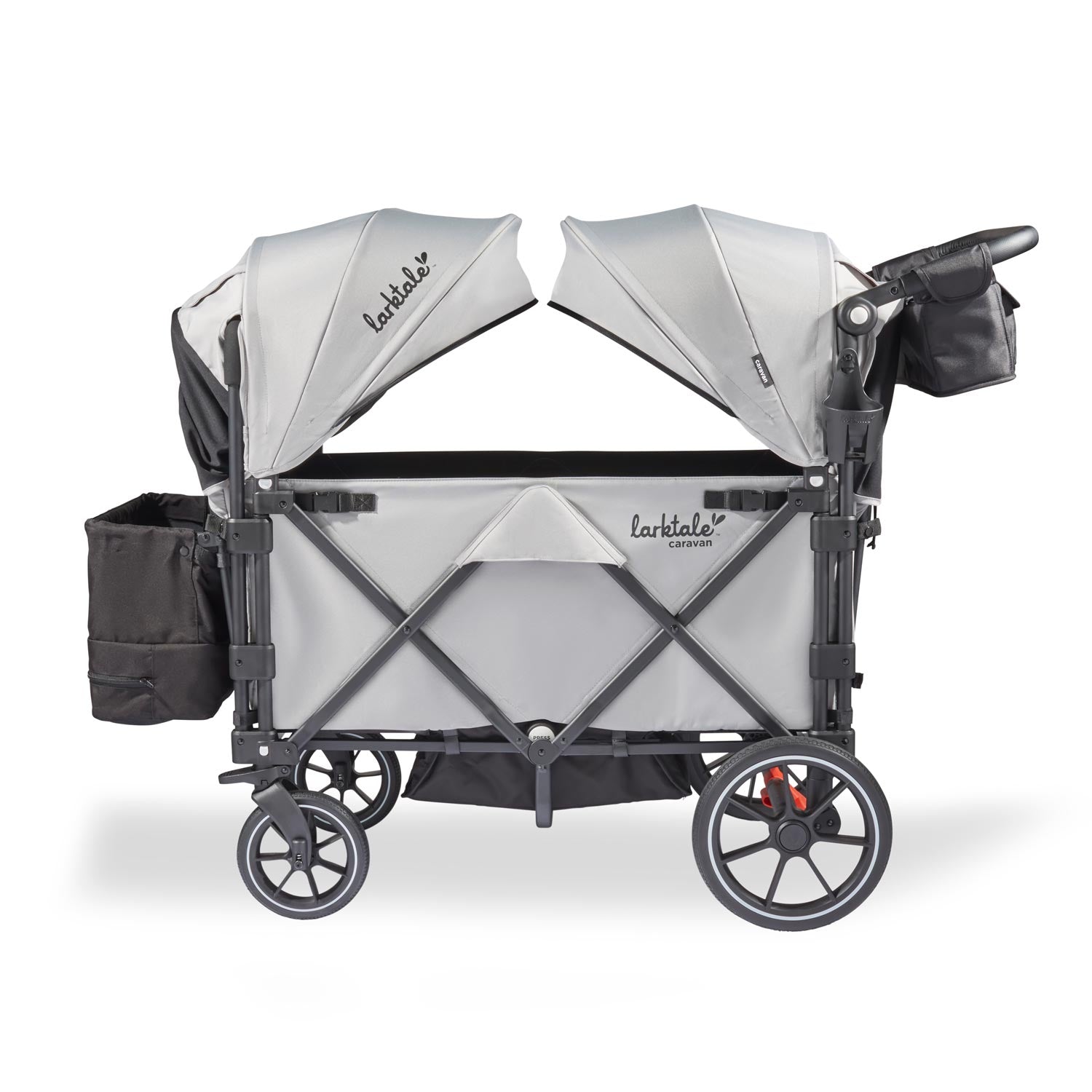 larktale caravan v3 stroller wagon in avalon gray side view