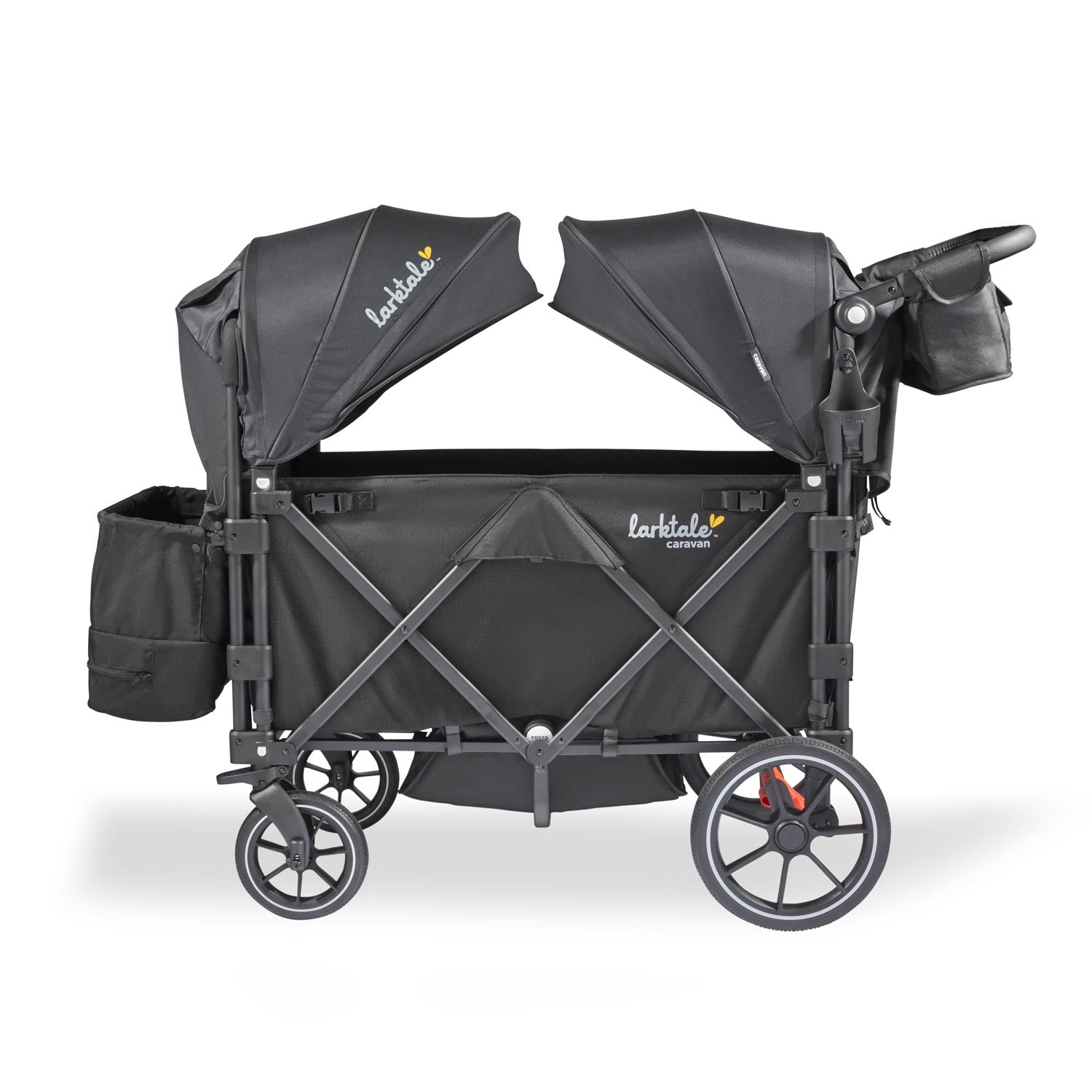 larktale caravan v3 stroller wagon in byron black side view