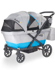 larktale caravan coupe v2 stroller wagon in gray/blue left side