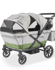 larktale caravan coupe quad 4-seater stroller wagon in gray/green