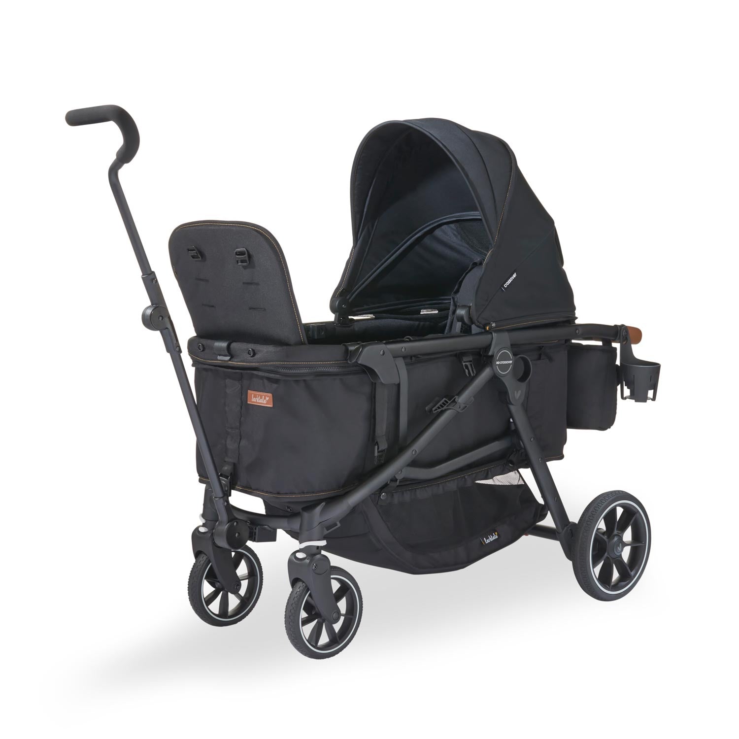 crossover in wagon mode with pull bar attached in byron black