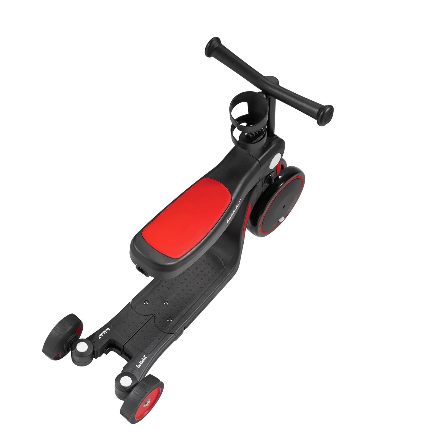 scoobi in ride-on mode in barossa red overhead view