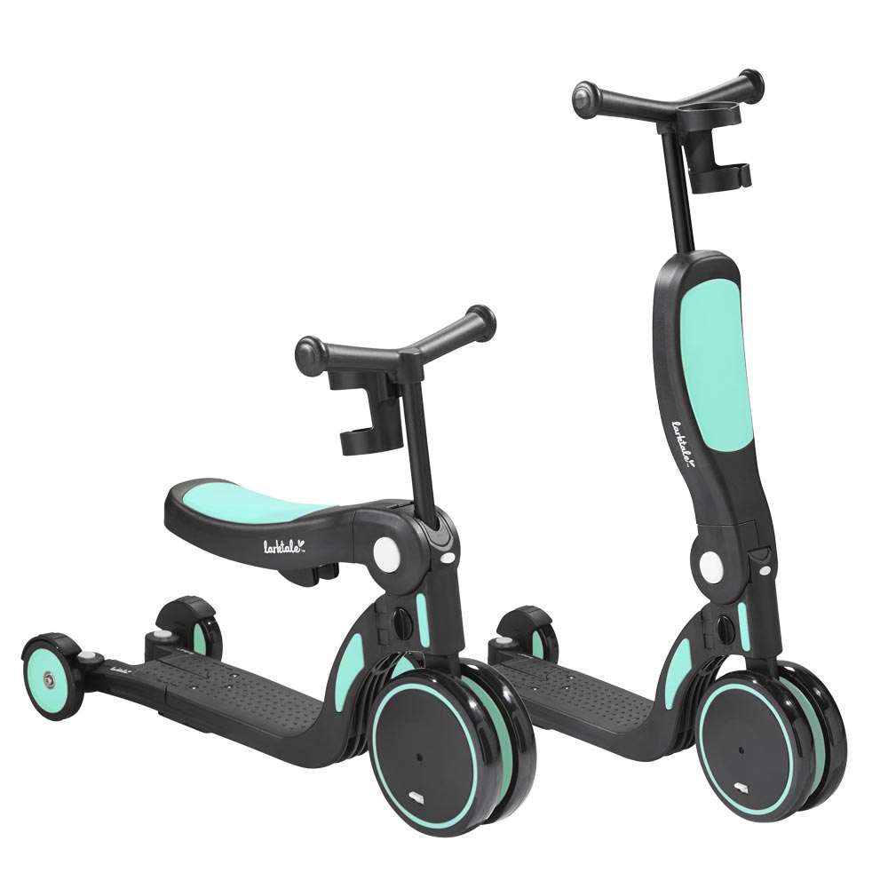 scoobi 5-in-1 scooter wheel mode in biscay green