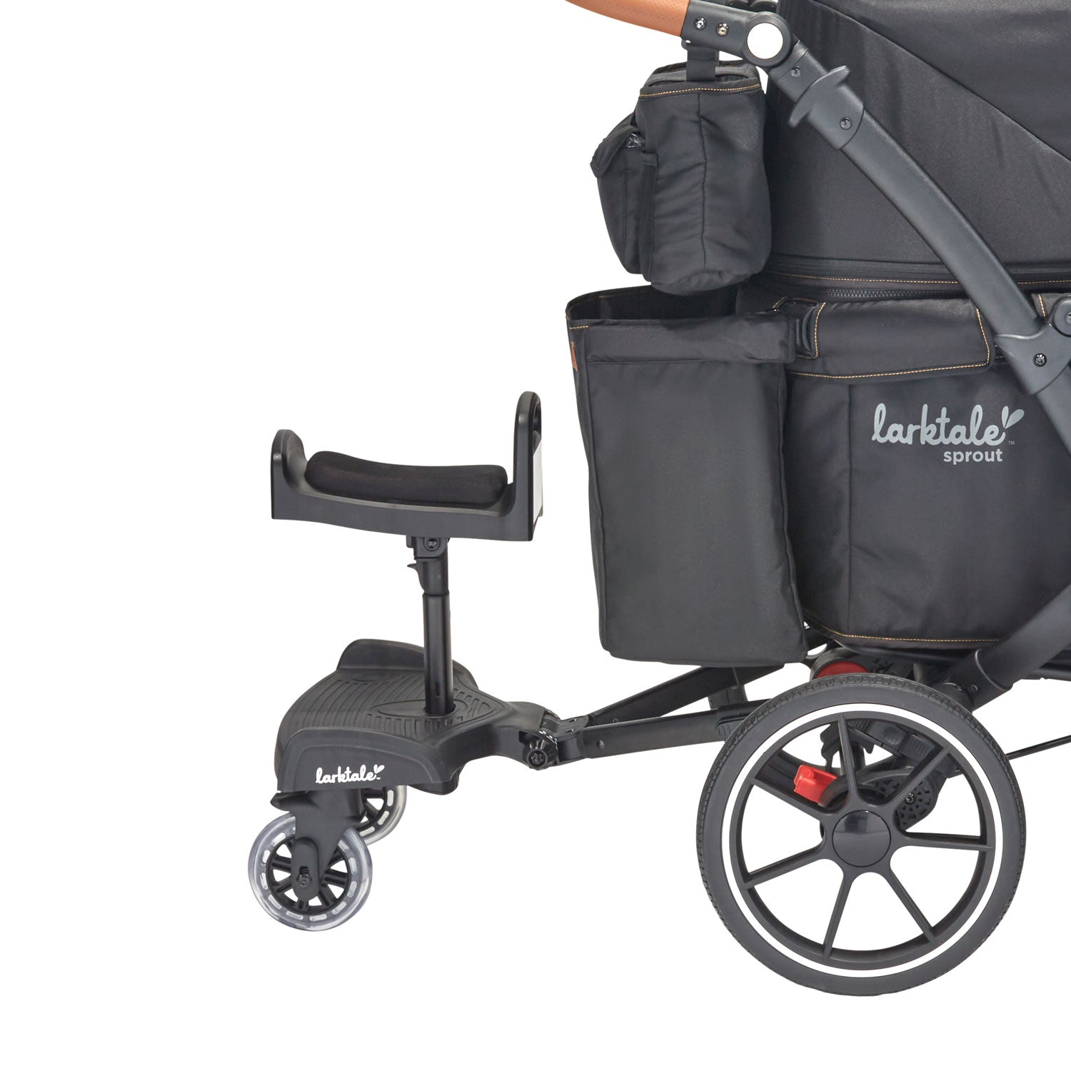 ride along stroller board with seat attached to the sprout in wagon mode