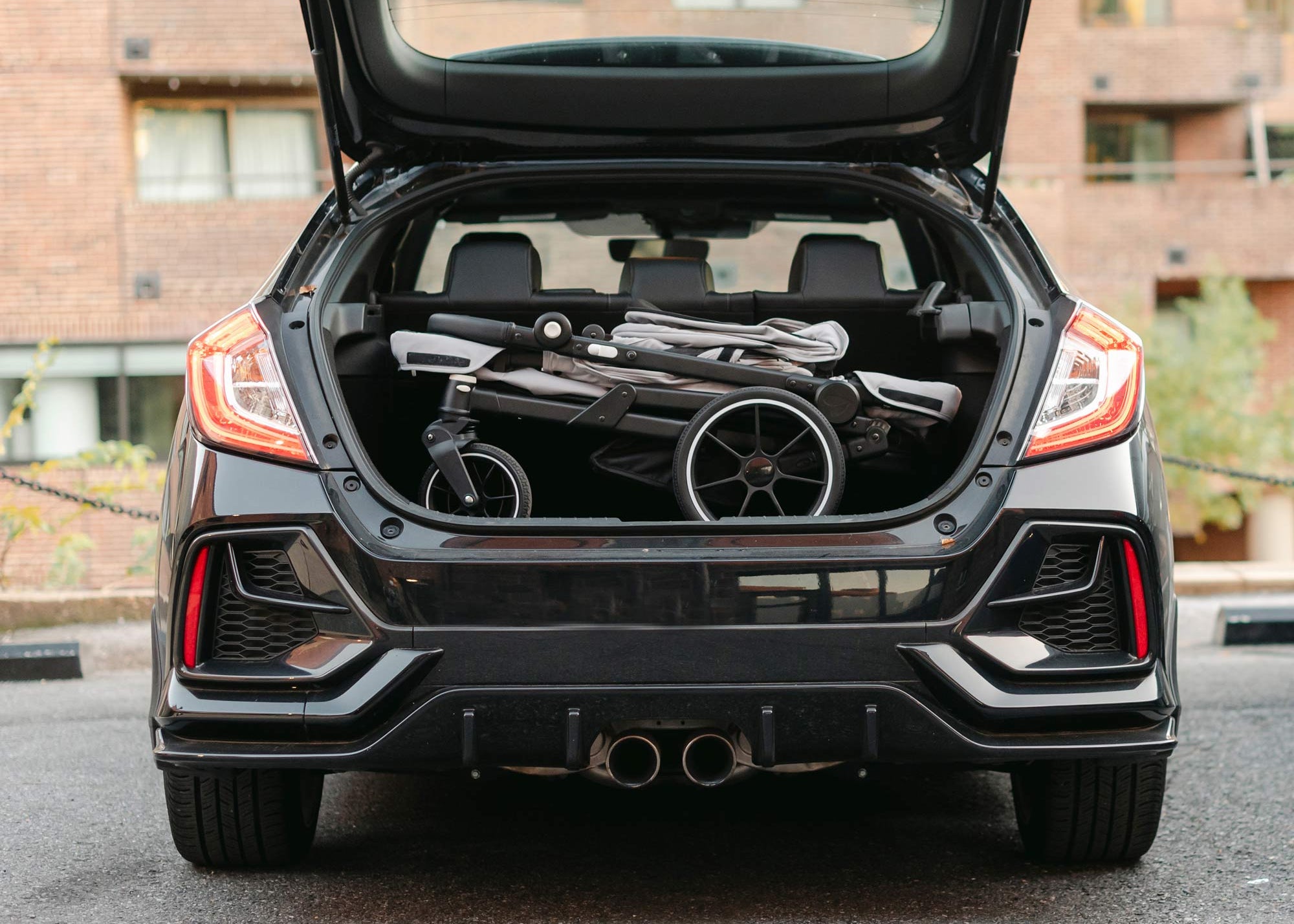 caravan coupe v2 in the trunk of an SUV