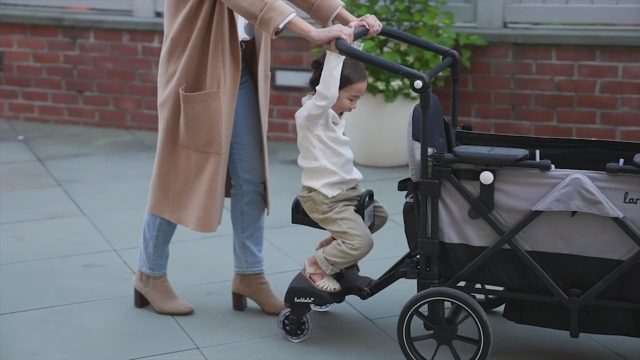 ride board in action attached to the caravan