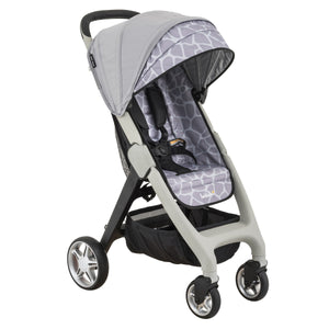 chit chat lightweight stroller for travel in gray with giraffe print