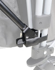 Close up on pull bar kit attachment for the caravan stroller wagon
