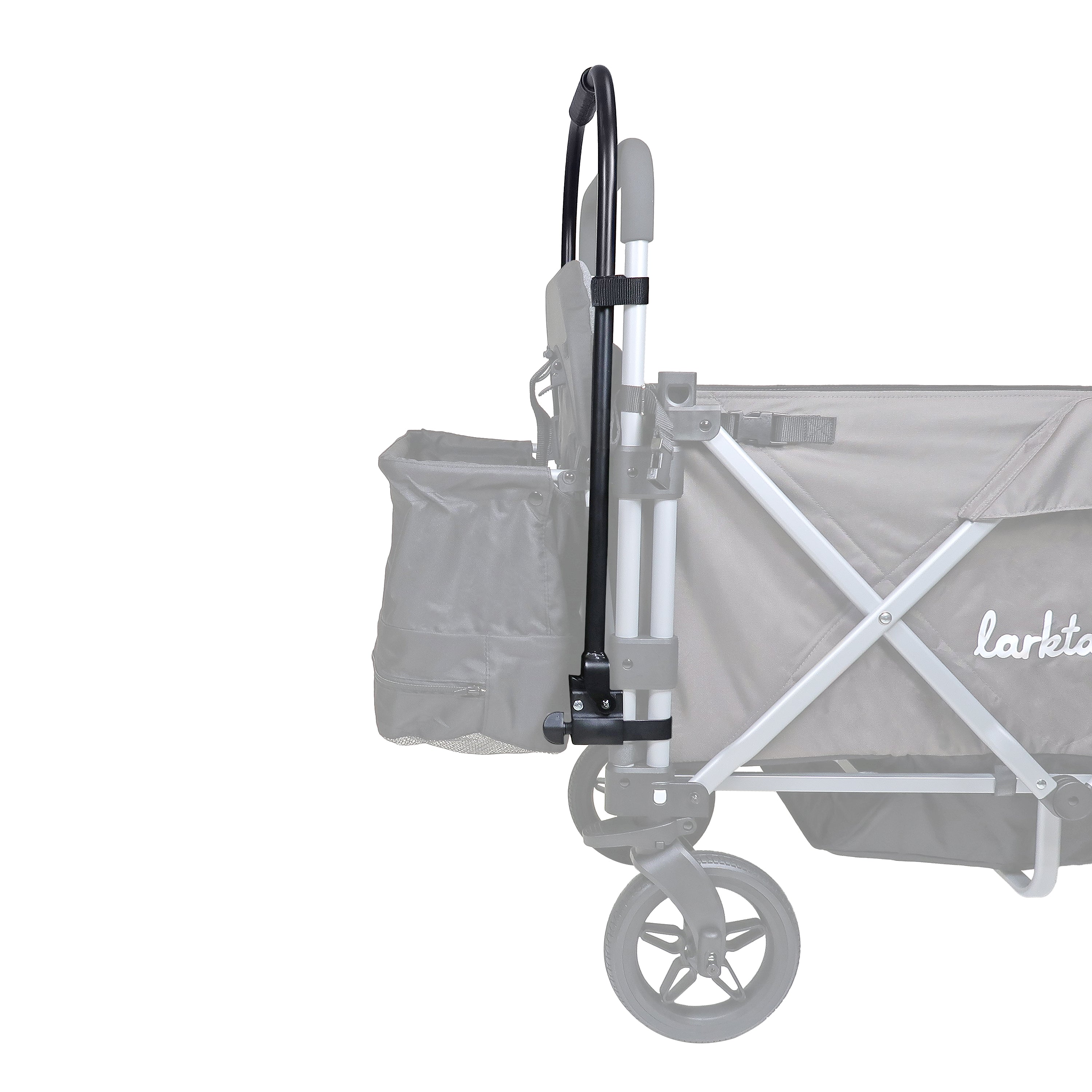 pull bar kit stowed away on the caravan stroller wagon