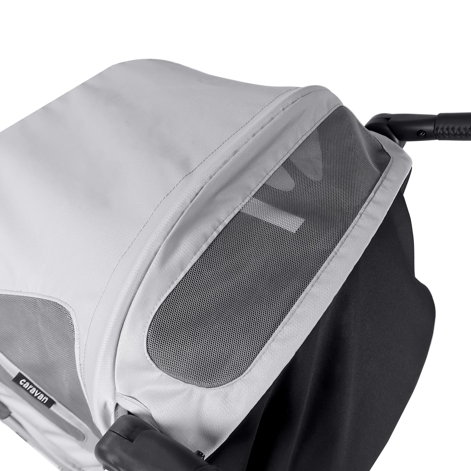 Peek-a-boo window on the summer canopy for caravan stroller wagon