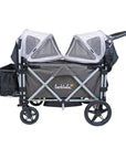 Two vented summer canopies for caravan stroller wagon