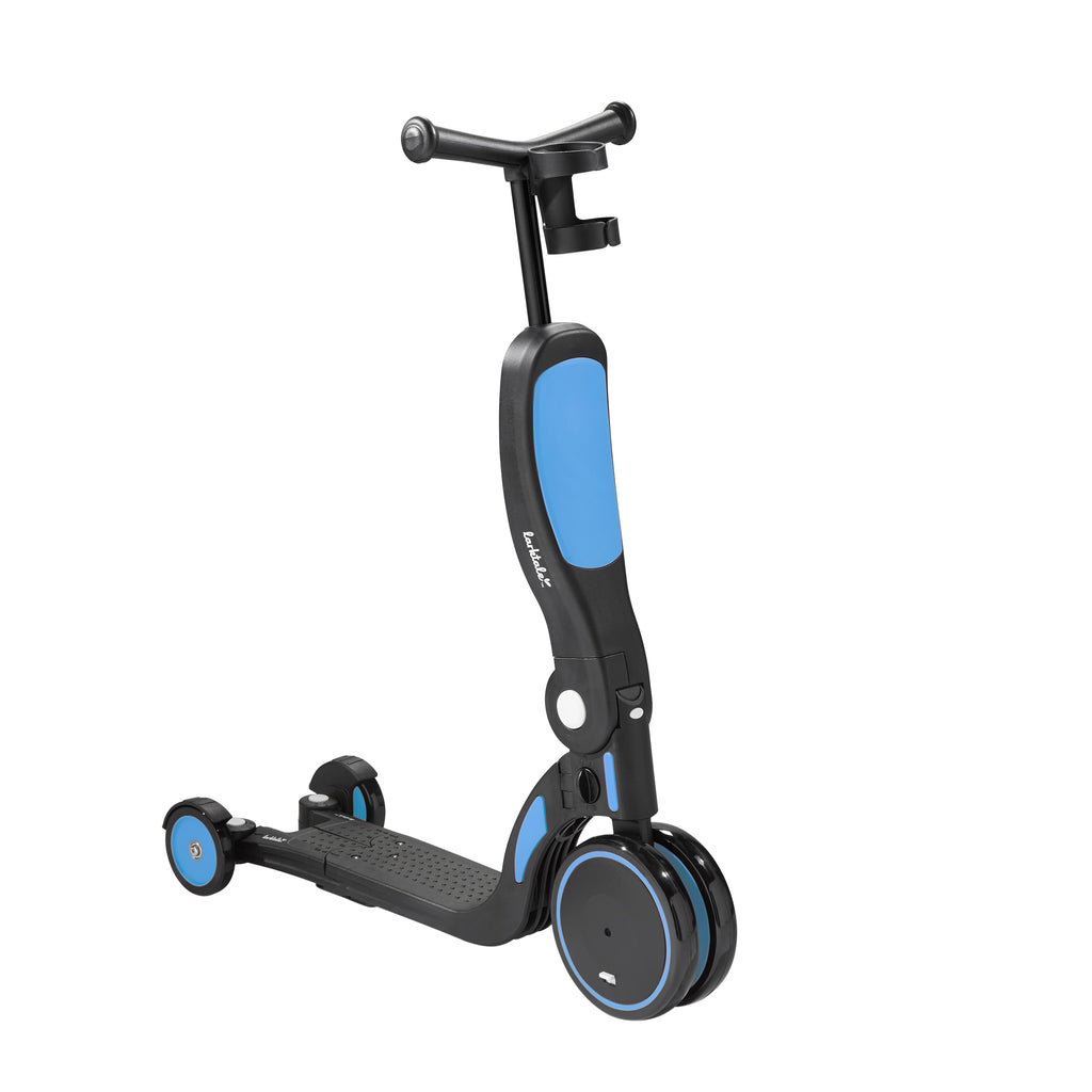 Scoobi scooter, tricycle, balance bike and ride on all-in-one toy for kids - blue and black